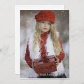 Kerstscript met vreugde feestdagenkaart (Voorkant / Achterkant)