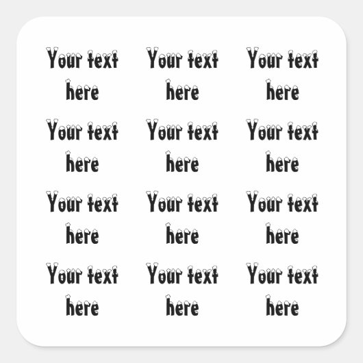 Kerstscript Typografie Sneeuw Vierkante Sticker (Voorkant)