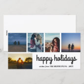 Kerstscript Vijf Foto Collage Feestdagenkaart (Voorkant / Achterkant)