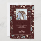 Kerstscript Volledige foto Boho Greenery Bericht Feestdagenkaart (Achterkant)