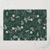 Kerstscript Volledige foto Boho Greenery Gold Folie Feestdagenkaart (Achterkant)