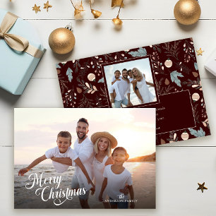 Kerstscript Volledige Foto Boho Groene Bericht Feestdagenkaart