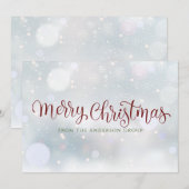Kerstscriptie Sneeuwvlokken Kantoor Feestdagenkaart (Voorkant / Achterkant)