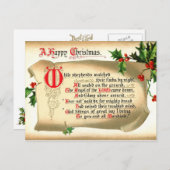 Kerstscroll met hymne feestdagenkaart (Voorkant / Achterkant)