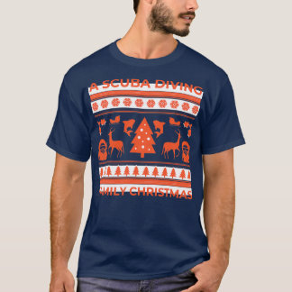 kerstscuba met duikende scuba met kerstmis t-shirt