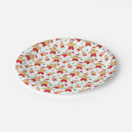 kerstseizoen Gingerbrood man en Mistletoe Papieren Bordje