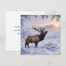 Kerstseizoen Groet Eland in Sneeuw