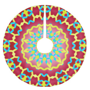 Kerstseizoen rood geel blauwgroen klassiek patroon kerstboom rok