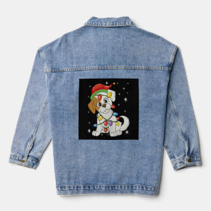 Kerstseizoen Santa Jack Russell Terrier Denim Jacket