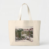 Kerstseizoen, sneeuw in de tuin grote tote bag (Voorkant)