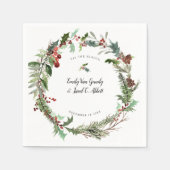 Kerstseizoen Trouw Wit Servet (Voorkant)