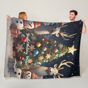 "Kerstseizoen Vreugde" Fleece Deken