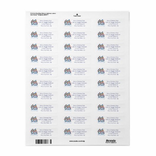 Kerstseizoen wordt Jolly Snowmen fun Etiket (Full Sheet)