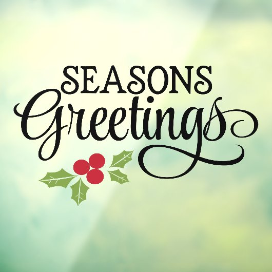 Kerstseizoenen Greetings Holly Business Raamsticker (Vel 3)