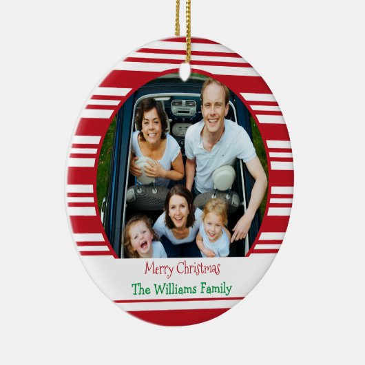kerstserie 2 Aangepaste foto Keramisch Ornament (Rechts)