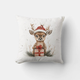 Kerstserie Baby Herten in Santa Hat Gift Kussen