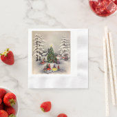 Kerstservetten met vintage kerstscène servetten (Insitu)