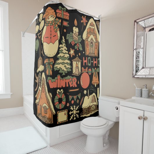  kerstset 1 douchegordijn (In situ)