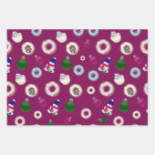 Kerstset Snowmen, kerstballen, Donuts Inpakpapier Vel (Voorkant)