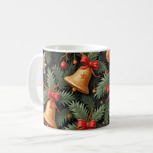 Kerstsfeer bellen, decoratief patroon. koffiemok