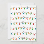 Kerstsfeer foto met vrolijke lichtjes feestdagenkaart (Achterkant)