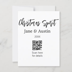 Kerstsfeer huwelijks koppel naam QR scan datum Briefkaart