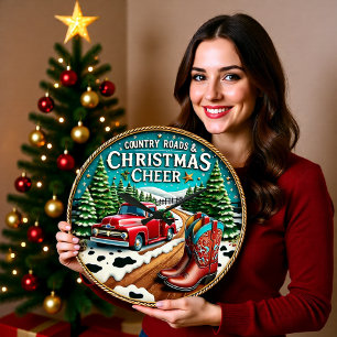 Kerstsfeer op de landwegen grote klok