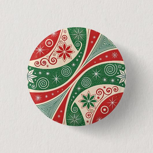 Kerstsfeer Ronde Button 3,2 Cm (Voorkant)
