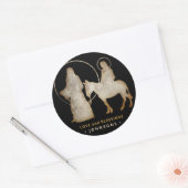 kerstsfeer Silhouette Ronde Sticker (Envelop)