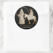 kerstsfeer Silhouette Ronde Sticker (Tas)