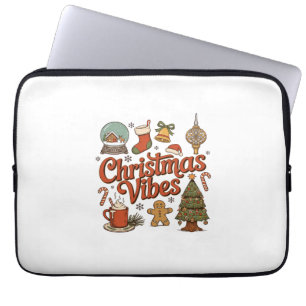 Kerstsfeer Sneeuwbol Kerstman Kerstboom Laptop Sleeve