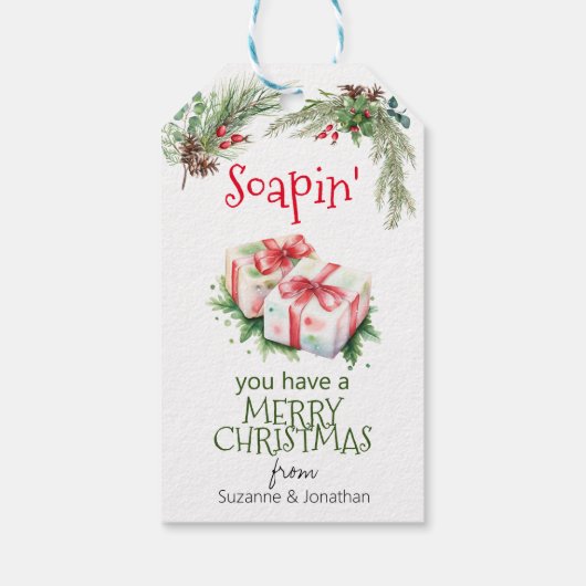 Kerstsfeer Zeep Handgemaakt Cadeaulabel (Achterkant)