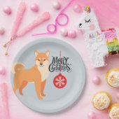 KerstShiba Inu Papieren Bordje (Feest)