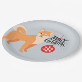 KerstShiba Inu Papieren Bordje (Gekanteld)