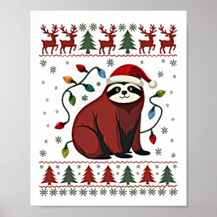 Kerstshirt voor luiaardliefhebber cadeau Sinterkla Poster