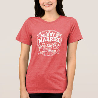 Kerstshirts voor koppel Tri-Blend shirt