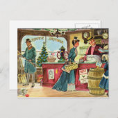 Kerstshoppen in de General Store Feestdagenkaart (Voorkant / Achterkant)