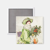 Kerstshopper  Magnet Magneet (Voorkant / Achterkant)