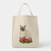 kerstsiamese Waterverf Tote Bag (Achterkant)