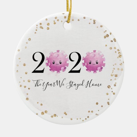 Kerstsieraad 2020 Quarantaine Virus Pandemic Keramisch Ornament (Voorkant)