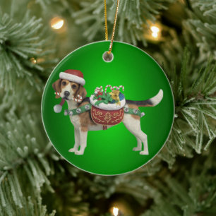 Kerstsieraad van Beagle Keramisch Ornament