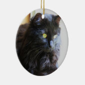 Kerstsieraad, zwarte kat keramisch ornament (Rechts)