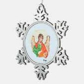 Kerstsieraden/Archangle Raphael Tin Sneeuwvlok Ornament (Rechts)