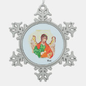 Kerstsieraden/Archangle Raphael Tin Sneeuwvlok Ornament (Voorkant)
