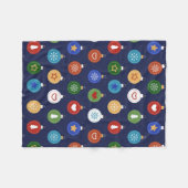 Kerstsieraden - Blue Holiday Pattern Fleece Deken (Voorkant (Horizontaal))
