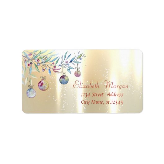 Kerstsieraden, boomtak, goud etiket (Voorkant)