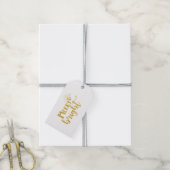 kerstsieraden en heldere faux Gold-typografie Cadeaulabel (Met Touw)