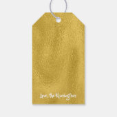 kerstsieraden en heldere faux Gold-typografie Cadeaulabel (Achterkant)