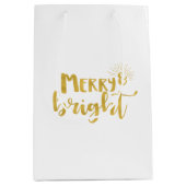 kerstsieraden en heldere faux Gold-typografie Medium Cadeauzakje (Voorkant)
