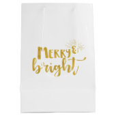 kerstsieraden en heldere faux Gold-typografie Medium Cadeauzakje (Achterkant)